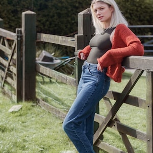 SAVINA CARDIGAN made with pure merino wool and alpaca wool in a gorgeous Arabian Spice colour super soft hand knitted image 1