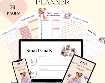 2025 Self-Care Planner, Wellness Journal, Daily & Weekly Trackers (Printable)
