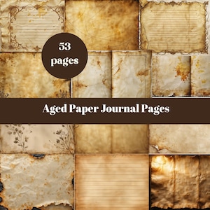 Papier Junk Journal Hintergründe, Vintage gealtertes Papier, druckbares antikes Pergament, linierte und leere Seiten, altes Papier Download, Geschenk für Sie