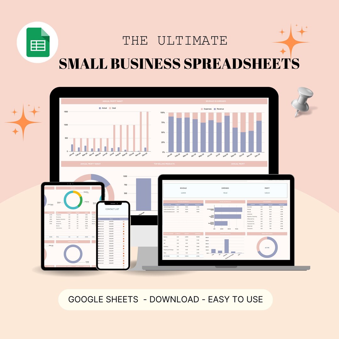 Ultimate Small Business Spreadsheet Bundle, Bookkeeping CRM Rental ...