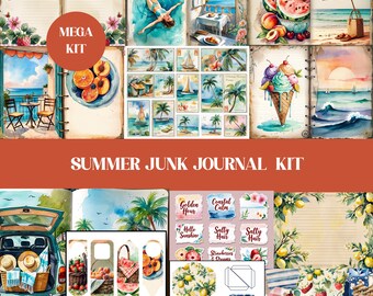 Summer Junk Journal Mega Kit, Mediterranean Ephemera (Digital Download)