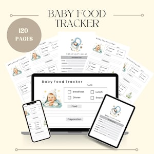Babyvoedingtracker, dagboek babyvoeding, organisator babymaaltijdprep, digitale sjabloon babyvoeding dagboek, digitale tracker voor moeder, cadeau voor moeder