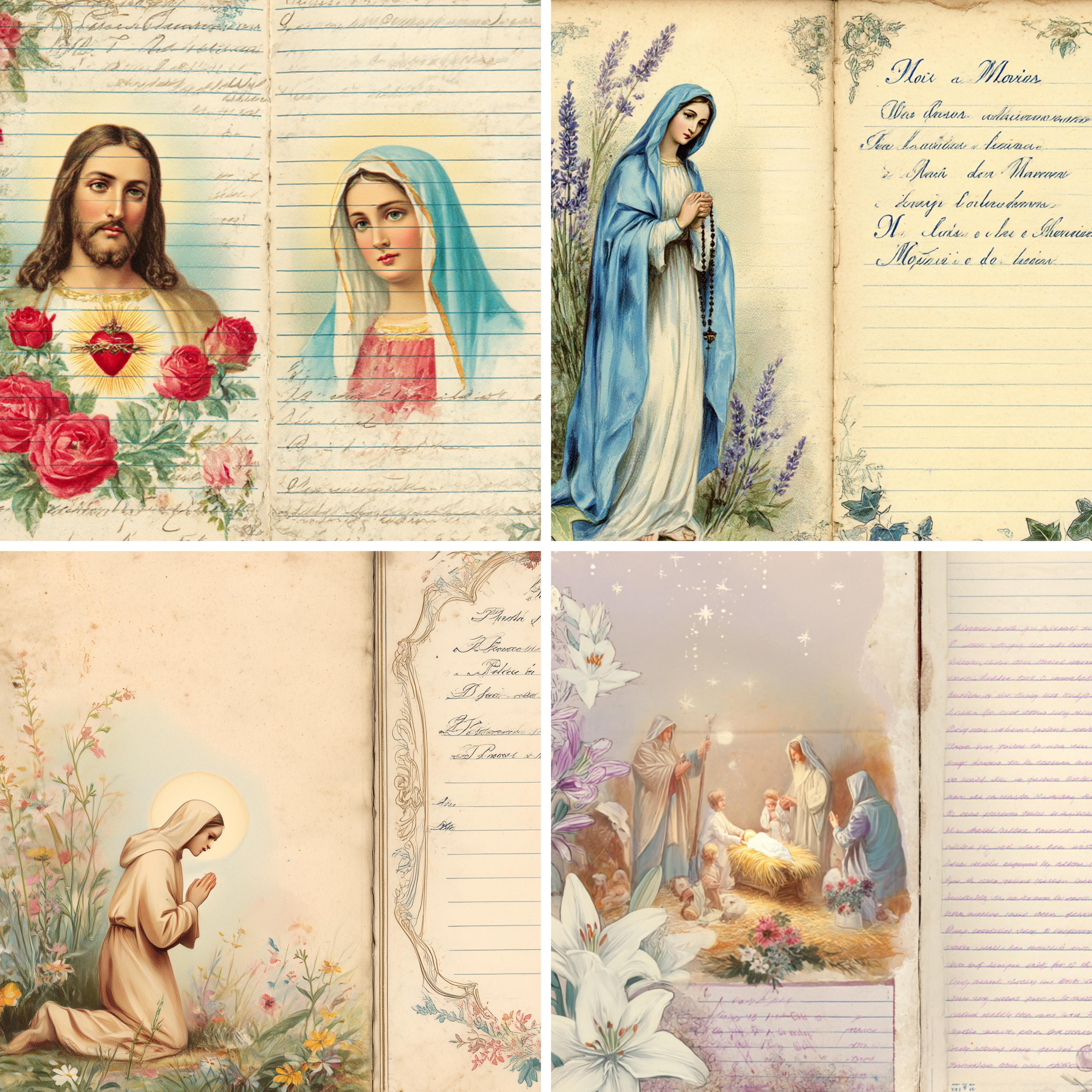 Vintage Religious Junk Journal Kit, Christian Scrapbook Ephemera Pages ...