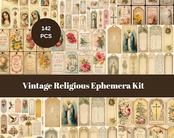 Vintage Religious Ephemera Kit, Christian Junk Journal Printables, Spiritual Faith Tags, Digital Faith Art, DIY Crafts, Scrapbook Supplies