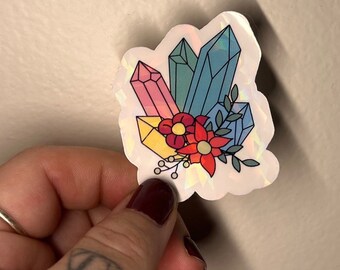 Crystal and Flower Sticker