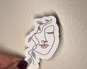 Lady and the Leaf Head Sticker