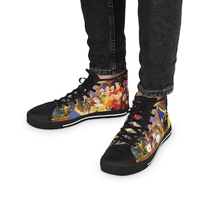 Beauty and the Beast Men's High Top Sneakers, Disney, Princess, Prince, Christmas Gift, Holiday Gift, gift ideas