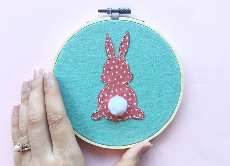 Bunny-Polka Dots 5 inch Easter Decor-Embroidery Hoop