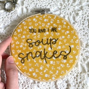 Soup Snakes-Hand Embroidered Art 6 inch image 3