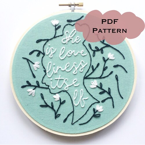 Jane Austen Embroidery Pattern pdf Etsy
