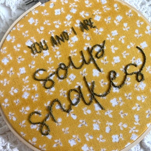 Soup Snakes-Hand Embroidered Art 6 inch image 2