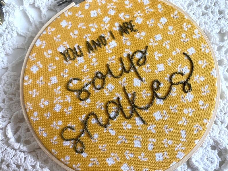 Soup Snakes-Hand Embroidered Art 6 inch image 2