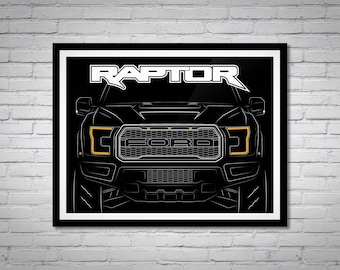Ford Raptor Poster | Line Art | Multiple Sizes