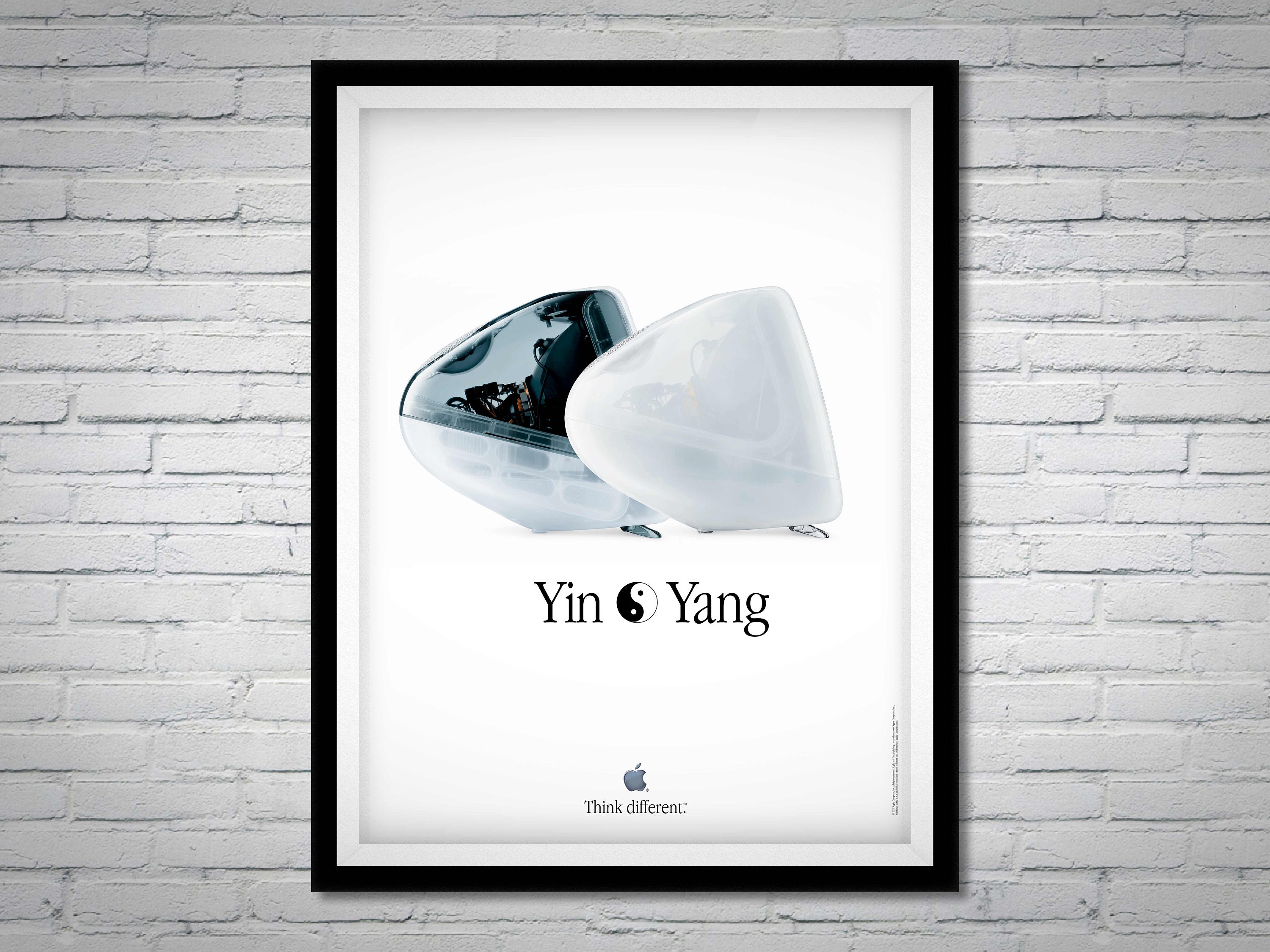 muku　Apple Poster Classic Apple Imac Poster | Yin Yang | Multiple Sizes
