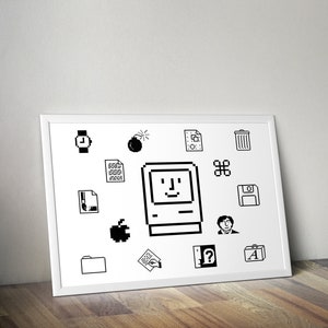 Classic Macintosh Iconography Poster | Multiple Sizes