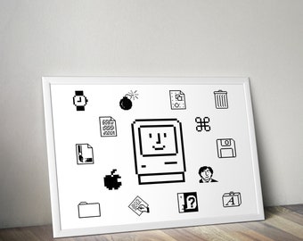 Classic Macintosh Iconography Poster | Multiple Sizes