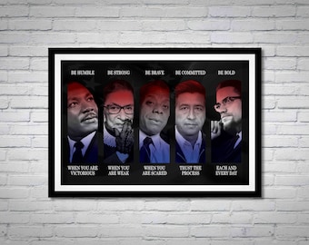 Modern American History Heroes | Inspirational Poster | Multiple Sizes