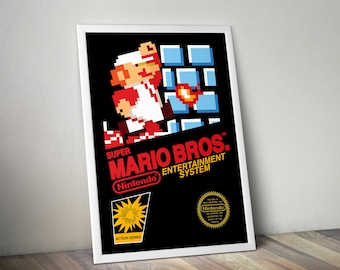Super Mario Bros Box Art Poster | Redrawn | Multiple Sizes