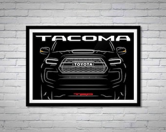 Toyota Tacoma Line Art Poster | TRD Sport with Heritage Grille | Multiple Sizes