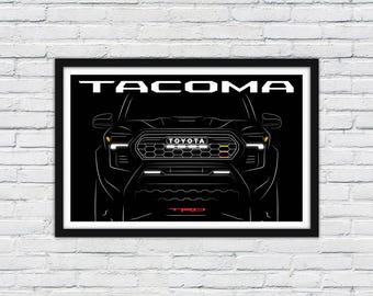 Toyota Tacoma Line Art Poster | Fourth Gen | Customizable | Multiple Sizes
