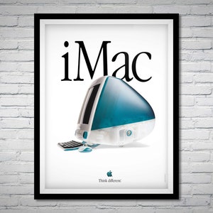 muku　Apple Poster Vintage. Unique Original Apple Computers Rainbow Logo.1980