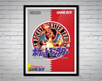 Classic Pokémon Box Art Poster | Blue, Green, Red, Yellow