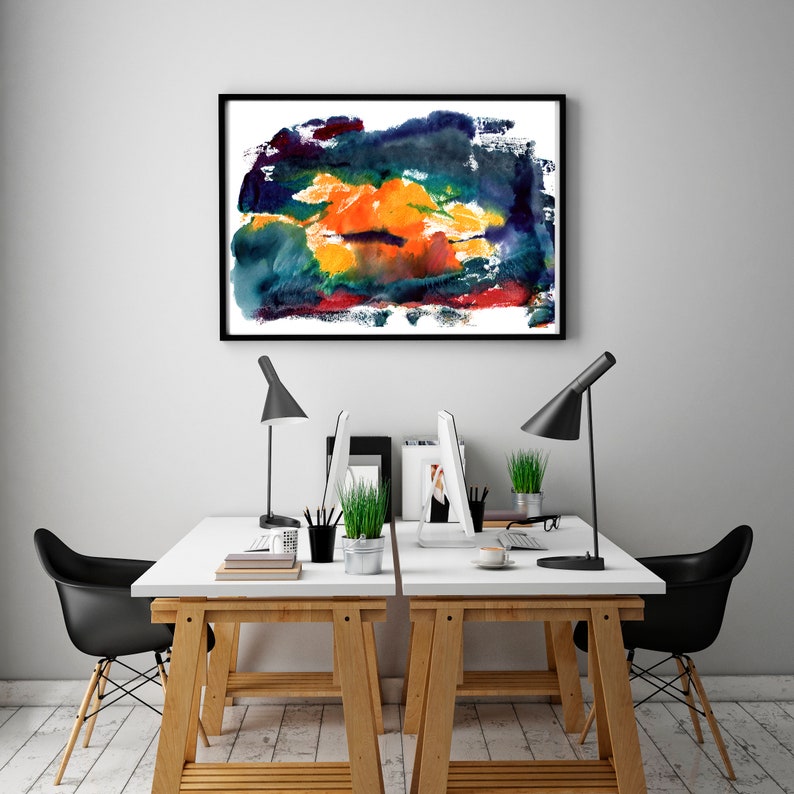 Living Room Decorprintable Wall Artabstract Watercolor Etsy