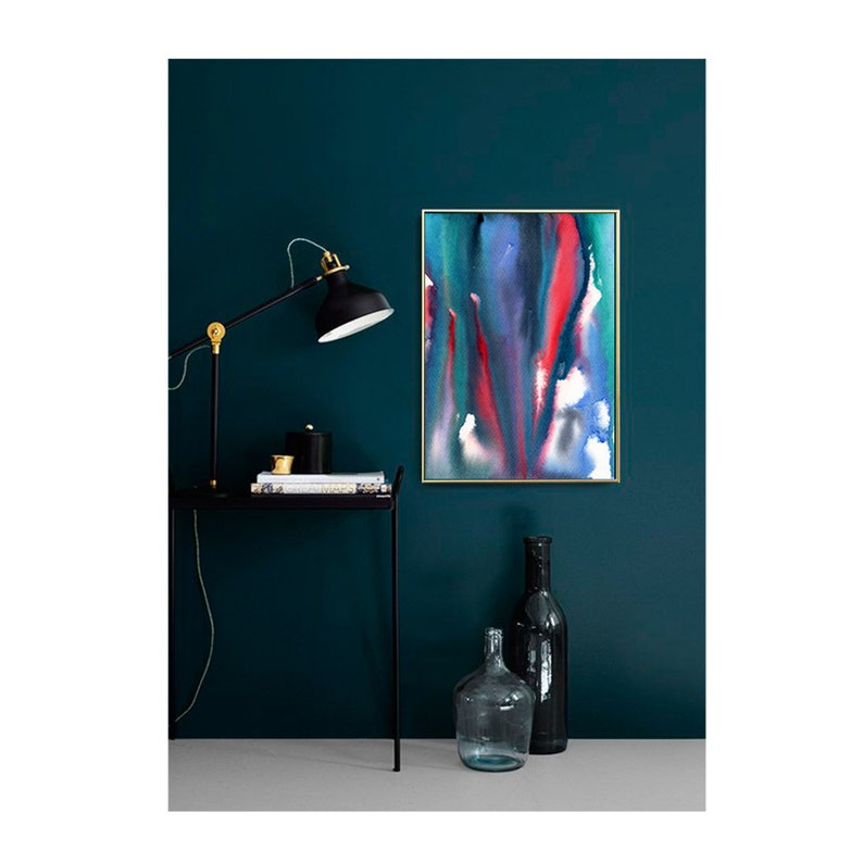 Bedroom Wall Art Modern watercolor printable Colorful print Etsy