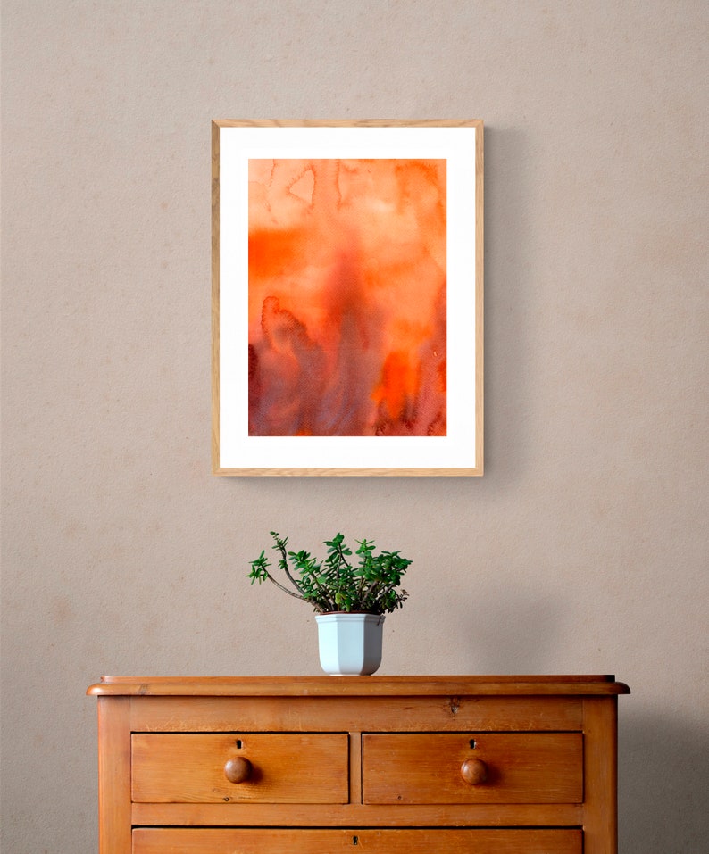 Burnt Orange living room wall art Terracotta print Etsy