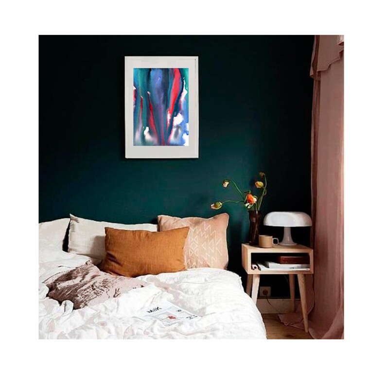 Bedroom Wall Art Modern watercolor printable Colorful print Etsy