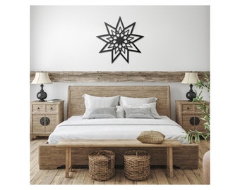 Nine Pointed Star Baha'i Metal Wall Art | Baha'i Gift | Baha'i Decor | Gift for Ayyam-i-Ha, Naw Ruz