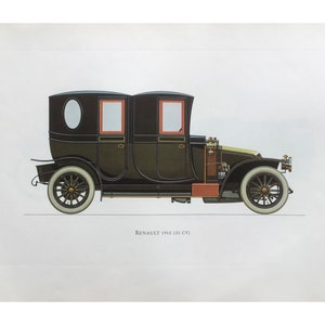 1964 Vintage Car Print, Renault 1910, Original Vintage Print , Poster size Large Print 16x12” , Original Old Print , Classic Cars