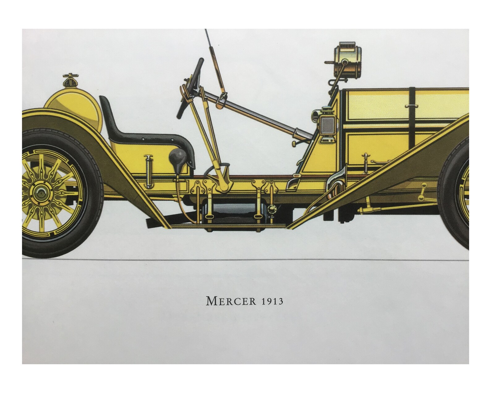1964 Vintage Car Print Mercer 1913 Original Vintage Print Etsy