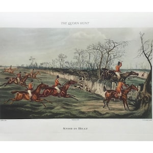 1956 Vintage Large Print, The Quorn Hunt,  16x12”, Hunting Print, Horse & Hounds, Old Print , Country Pursuits