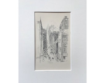 1912 Antique Print ,Edinburgh Print, The Cowgate, GG Hornby, Scotland Print, Old Print, Antique Sketch