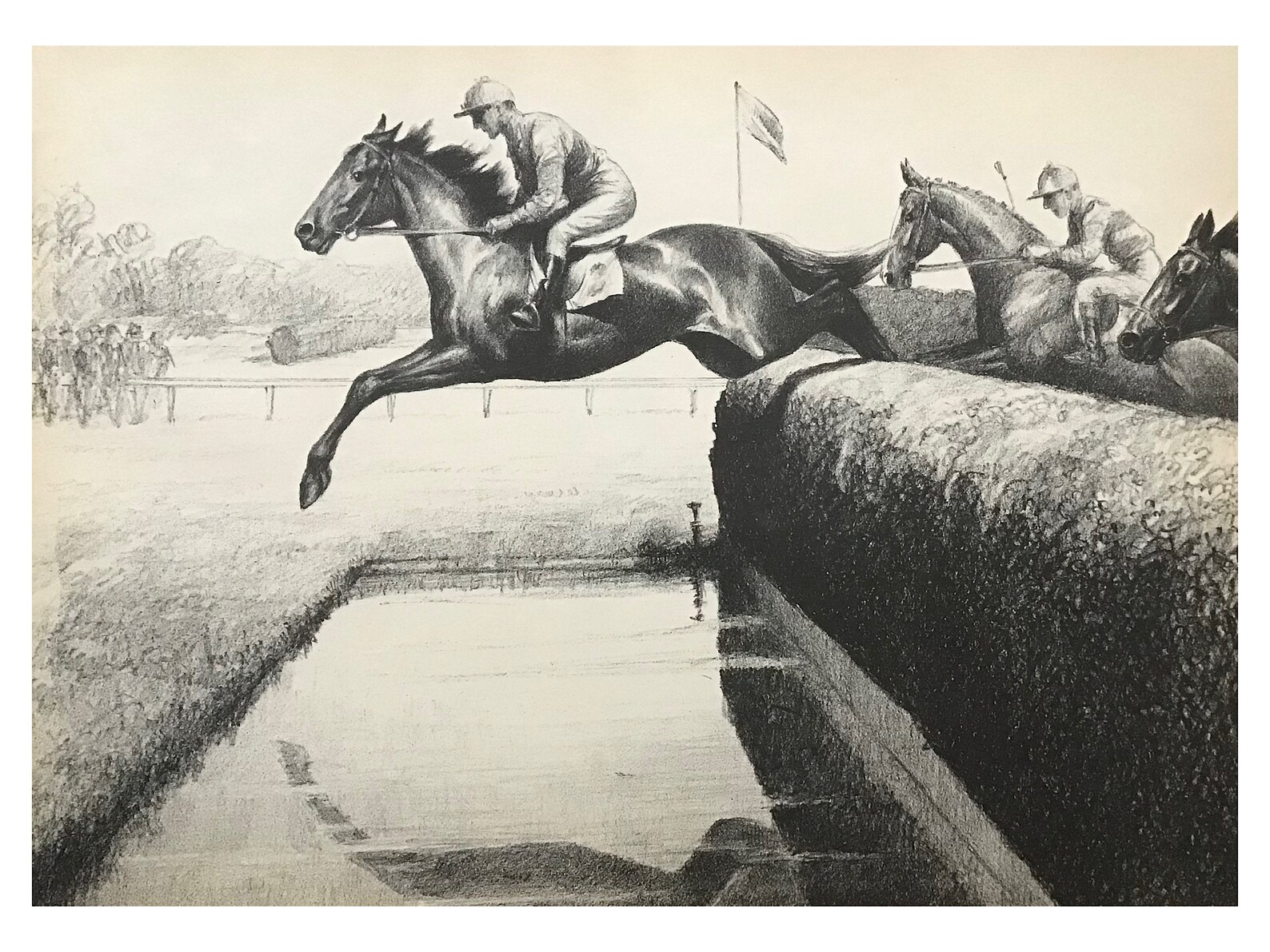 1939 Race Horse Print, Anderson, Amagansett, Vintage Horse Print, Horse