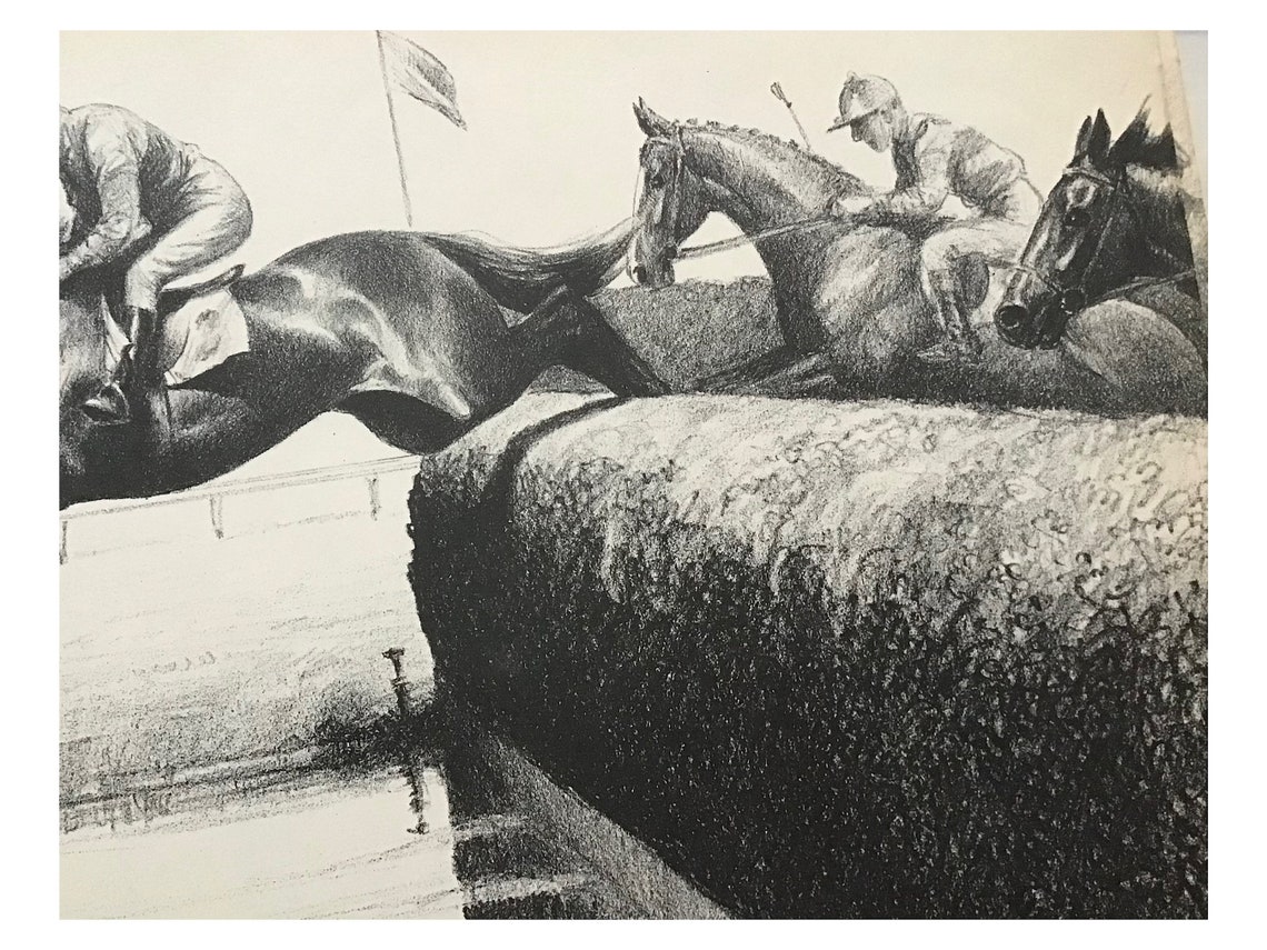 1939 Race Horse Print, Anderson, Amagansett, Vintage Horse Print, Horse