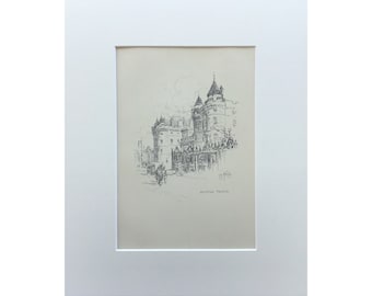 1912 Antique Print ,Edinburgh Print, Holyrood Palace, GG Hornby, Scotland Print, Old Print, Antique Sketch