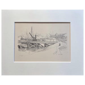 Impression ancienne de 1910, Charlton Reach, Londres, esquisse ancienne, paysage urbain, architecture, art mural, lithographie, art de Londres