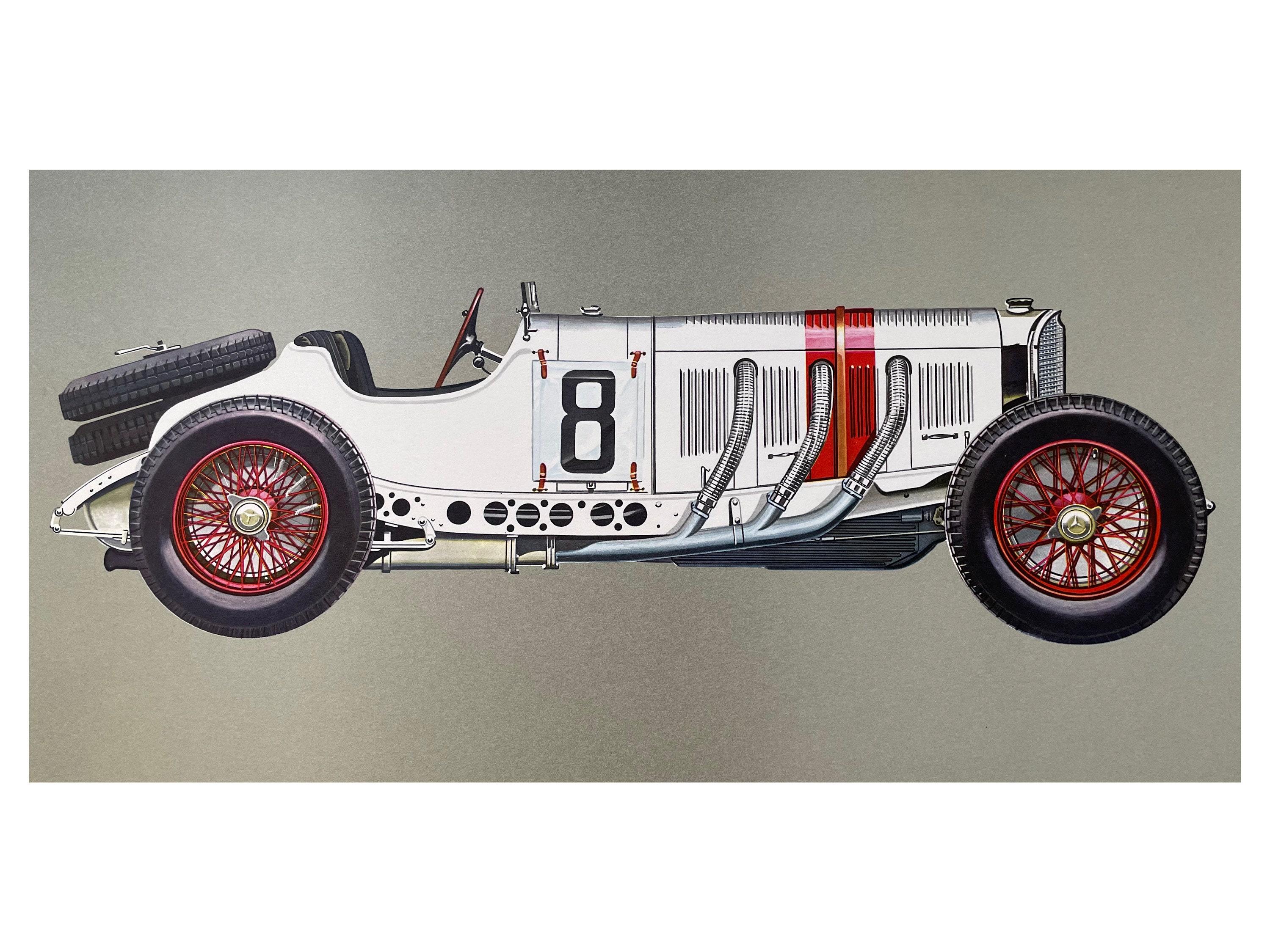 Genuine Vintage Racing Car Printmercedes Benz W 165 1.5 Ltr Etsy