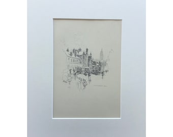 1912 Antique Print ,Edinburgh Print, Candlemaker Row,  Scottish Architecture, GG Hornby, Scotland Print, Old Print, Antique Sketch