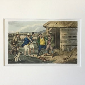 Antique Print 1901, Jorrocks Jaunts & Jollities ,Hunting shooting  Print, Original  Antique Etching , People Print, 120 Years Old