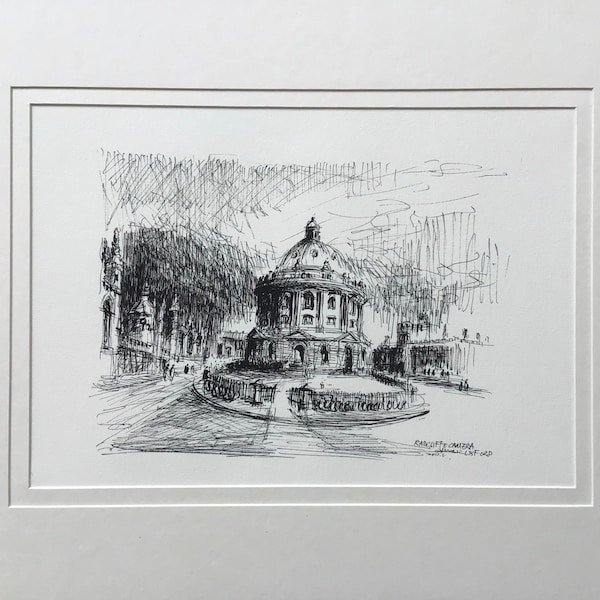 Limited Edition Print, Radcliffe Camera , Oxford,Gong Yu, Copper Plate Etching, London Print, Mounted Ready To Frame, London Architecture