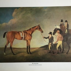Eleanor, Horse Print, Old Print, Large Print 30x40, Old horse Print, 1966, Equine Print, Horse & Jockey Print , Vintage Print, Wall Art