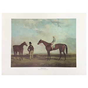 Crucifix,  Horse Print, Large Print 30x40, Antique Print, Vintage Print, Equine Print, Equine Art, Horse Wall Art , Jockey Print , Racing