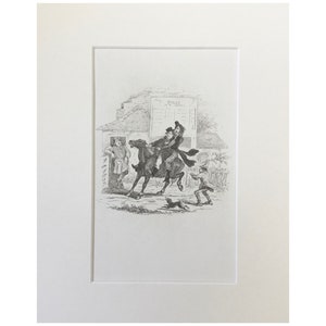 Antique Print 1901, Jorrocks Jaunts & Jollities ,Hunting , Horses, shooting  Print, Original  Antique Etching , People Print, 120 Years Old