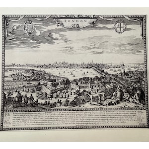 Vintage London Print, 1975, (40x30cm) London In The 18thC, View Of London, Old Prints, Antique Prints, Vintage Prints, Original Print