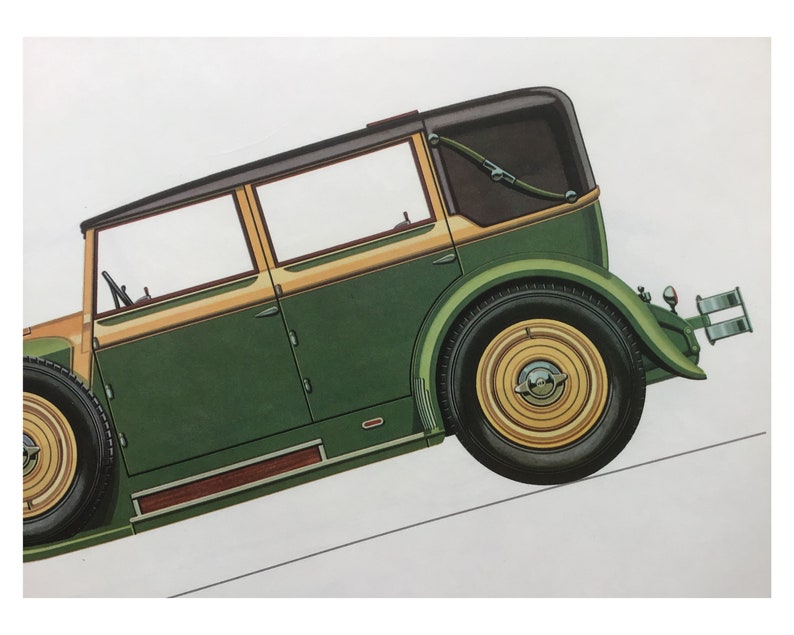 Isotta Poster size Large Print 16x12\u201d Fraschini 1929 Original Old Print Original Vintage Print 1964 Vintage Car Print Classic Cars