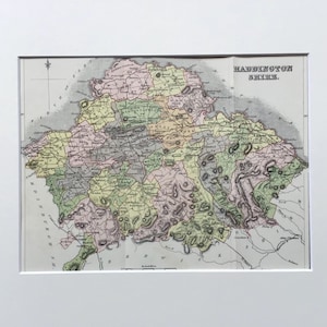 1882 Antique Map, Écosse, Haddingtonshire (East Lothian ), Imprimé en 1882, Antique Print, Mounted Print, Original Print, Carte,