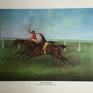 Dungannon, Horse Print, Vintage Print, 1966, Old Print, Equine Print, Horse Art, Horse & Jockey, Horse Painting, Horse Wall Art, Horses